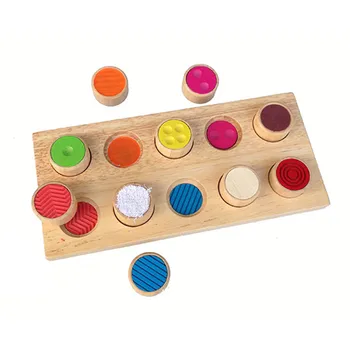 

Wooden Toys Blocks Colorful Toys Blocks Shape Jointed Board Memory Touch Flip Board Kids Learning Educational Toy for Baby
