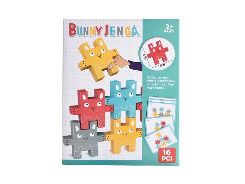 

Early Educational Teaching Aid Children Bunny Jenga Building Blocks Game 1-3 Years Old Baby Bao Yi Educational Toy