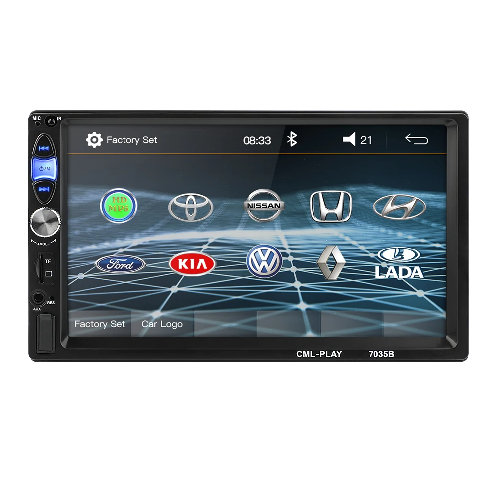  Espejo enlace Android 90 radio de coche 2din reproductor MP5 subwoofer Bluetooth manos libres FM US