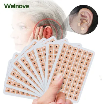

360pcs/6sheet Ears Massage Stickers Relaxation Ears Patches Therapy Needle Patch Ear Point Massage Press Magnets Plated Plaster