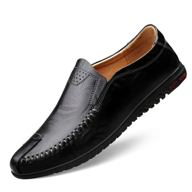 Hot Comfortable Slip On Men Loafers Casual Leather Shoes Men Flats Hot Sale Driving Shoes Moccasins Plus Size