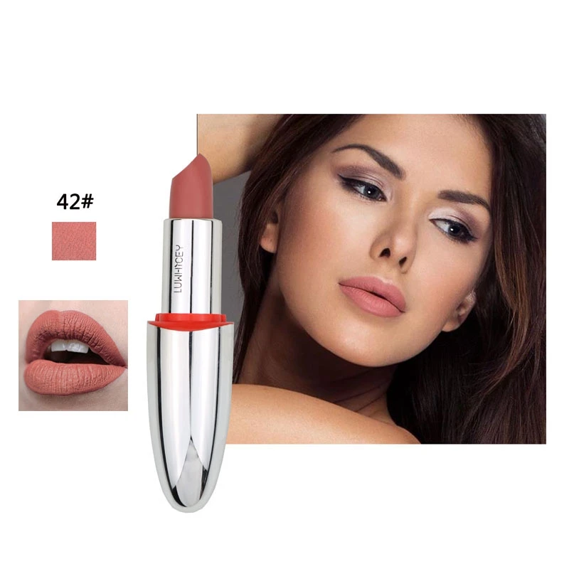 1pc Lipstick Lip Kit Matte Makeup Sexy Lips maquiagem Waterproof Long Lasting Nude Lipstick Matte.w - Цвет: 42