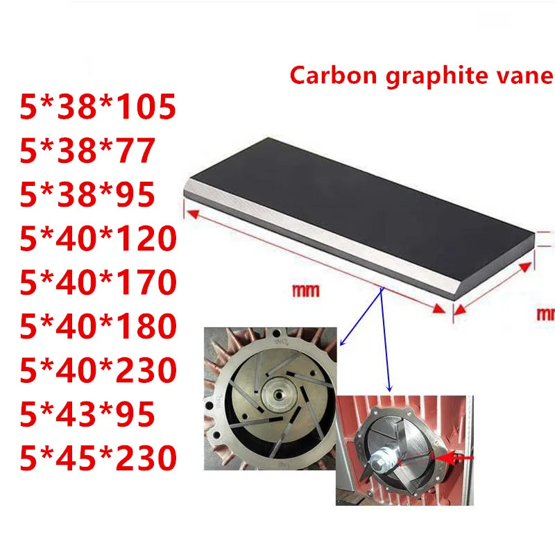 2pcs carbon vane set for Becker Pump DVT//KVT 2.80//3.60//3.80 901330