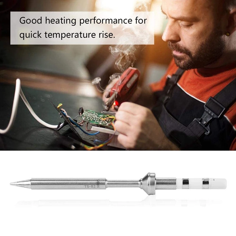 US $57.29 7 Pcs Soldering Tips Mini Stainless Steel Soldering Iron Tip Replacement for TS100 Portable Outdoor Soldering Iron Kit