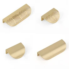 Payaso 2021 forma de hoja, tiradores de latón dorado para armario, manija de puerta de cocina, tiradores de cajón de cobre, manija de armario