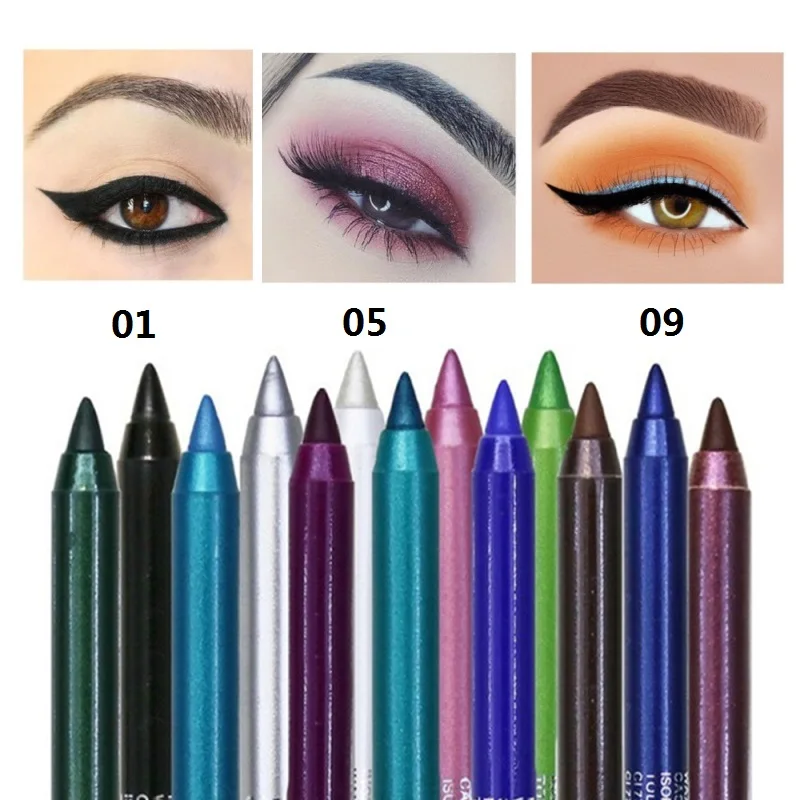 Colorful Glitter Eyeliner Pencil Set Eyeshadow Waterproof Matte Pearl