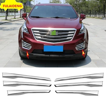 

6PCS For Cadillac XT5 2016-2018 ABS Chrome Front Fog Light Grid Cover Strips Trim Car Styling Accessories