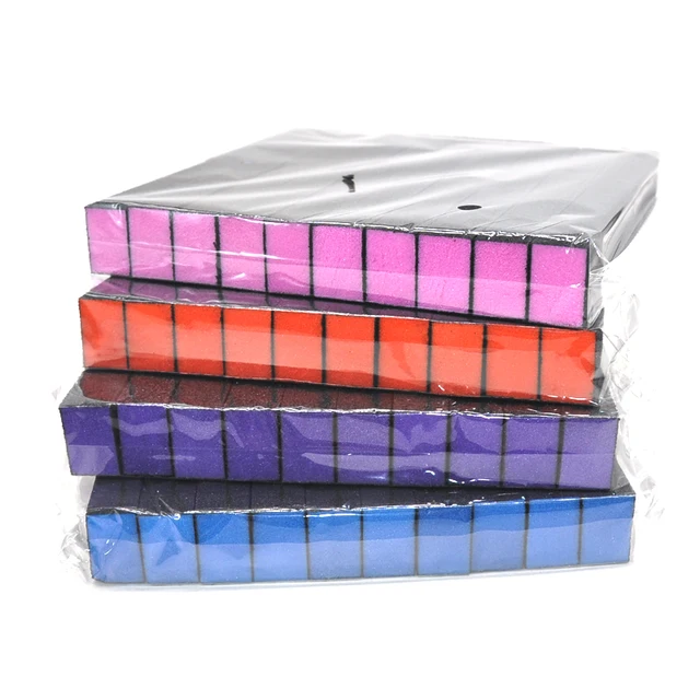 50 Pcs/lot Black Sanding Nail File Block Colorful Sponge Buffer Block UV Gel Polishing Nails Accessories Tools Manicure Kit mix