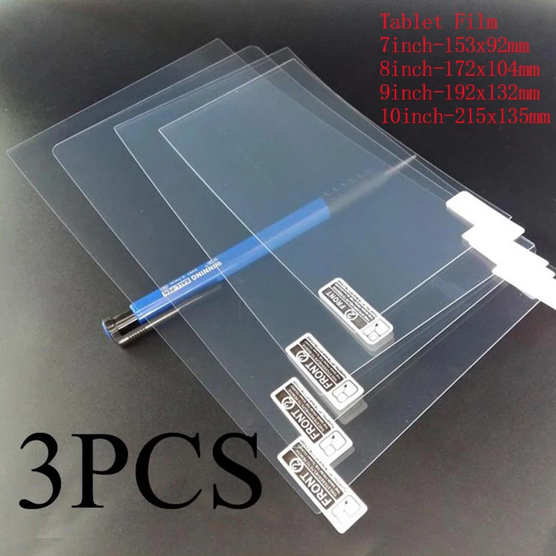 3pcs Universal Anti-shock Screen Protector 7 8 9 10 Inch Tablet Pc 7&quot 8&quot 9&quot 10.1&quot Explosion Proof HD PET Protective Film |