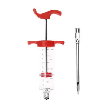 

BBQ Meat Grill Marinade Seasoning Injector Turkey Chicken Syringe steel Needle Large Stainless with Capacity Sauce M7W4
