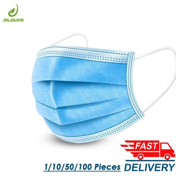 

50/100pcs Anti-Pollution 3 Laye Mask dust protection Masks Elastic Ear Loop Disposable Dust Filter Safety Mask