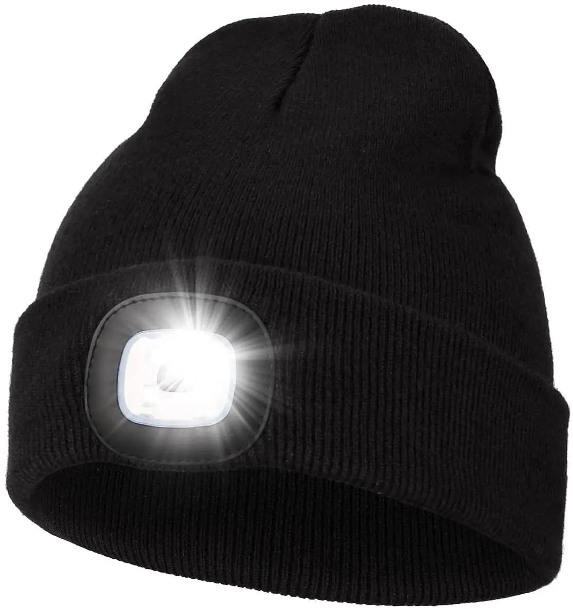 Unisex Cycling Hiking LED Light Knitted Hat Winter Beanie Cap USB Rechargeable Lamp Hats with lighting Christmas Gift For Friend skully with brim