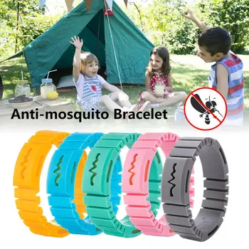 

Mosquito Repellent Bracelet With 6pcs Mosquito Repellent Chip Silicone Waterproof Insect Bugs Wristband Home Outdoor Pest Reject