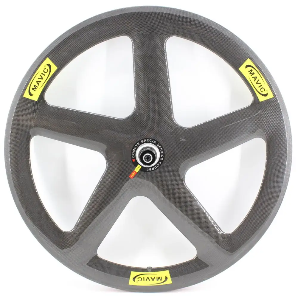New 700C Road Track Fixed Gear bike full carbon fibre 5 spokes bicycle wheelset carbon clincher tubular rim five spoke Free ship