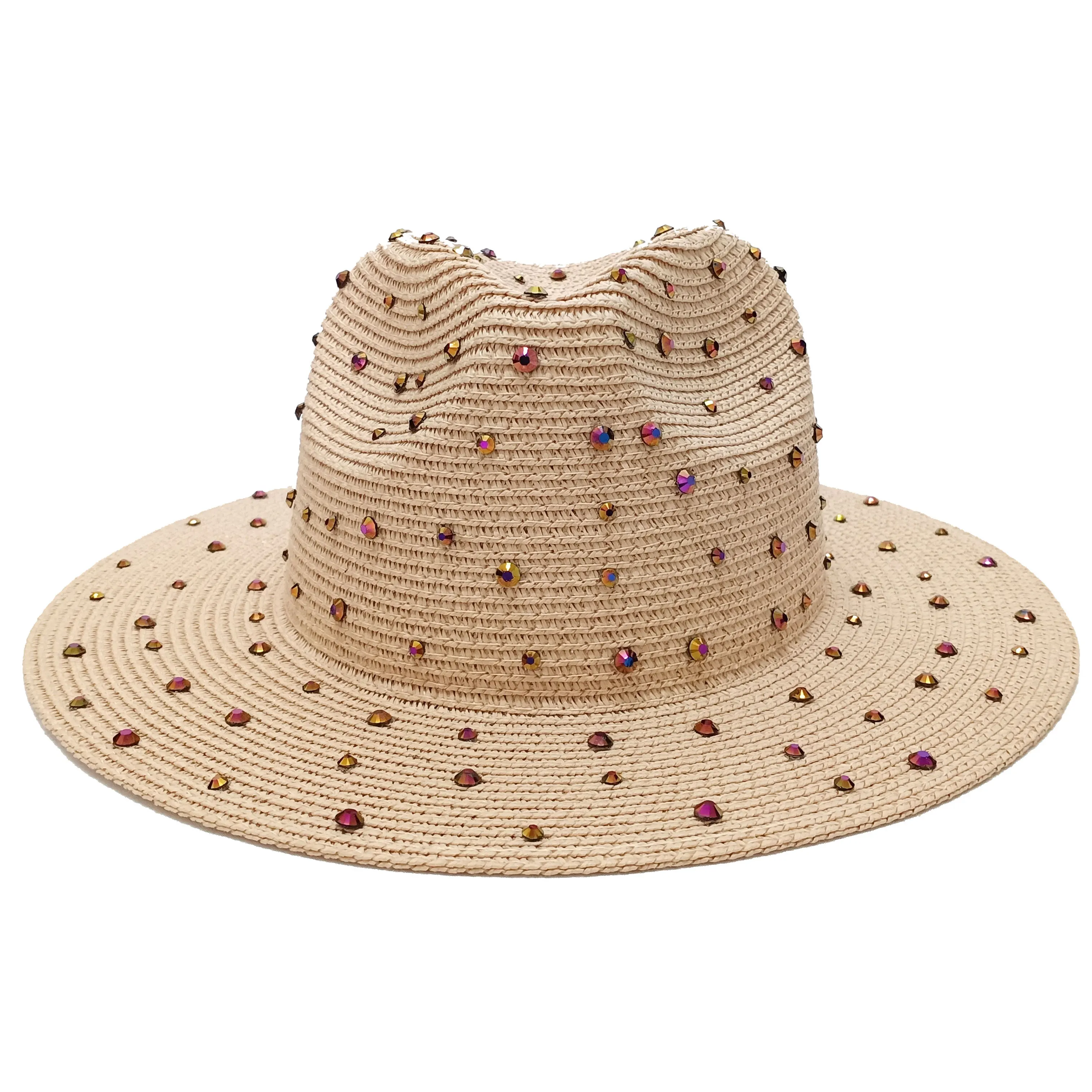 

SUN Hat Straw Hat Pearl Bright Diamond Women's Hat Summer Outdoor Travel Beach Vacation Seaside Sun Hat Sunhat Bucket Hat 2021