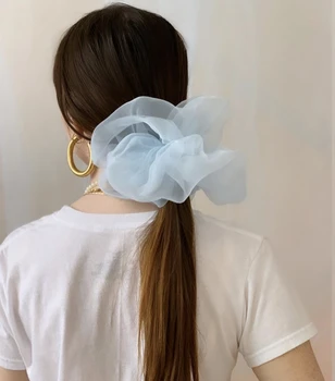

2020 Cloud Scrunchies Giant Large Intestine Circle Oversized Mesh Scrunchies Girl Hairband Hair Ties Ponytail Holder Headwear