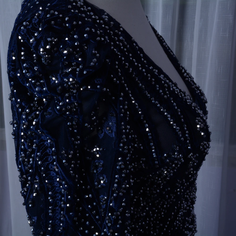Lurxy телесные длинные платья для выпускного вечера Кристальные бисерные трапециевидные вечерние платья с длинным рукавом Musilm официальные платья robe de soiree