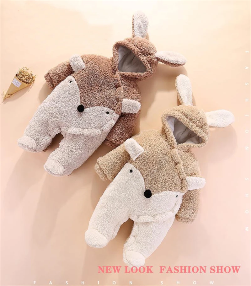 Newborn Baby Footies For Boys Girls Footies Infant Winter Warm Newborn Overalls Footies Baby Girl Boy Clothes 0-12 Months