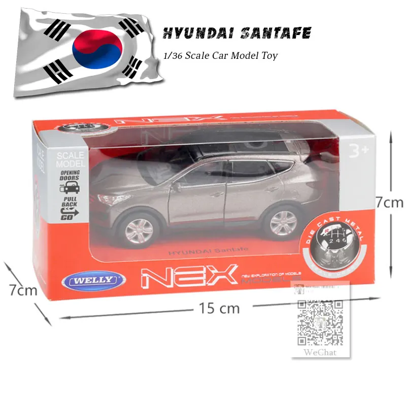 WELLY 1/36 масштаб модель автомобиля игрушки Hyundai Santafe литой металл вытяните назад