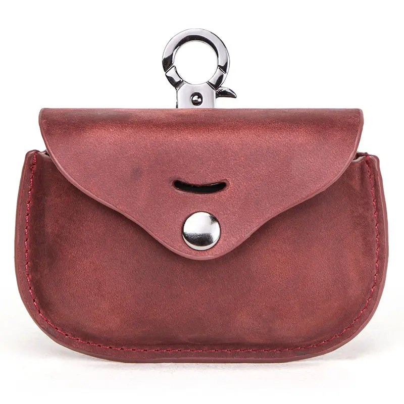 Funshion Lab red leather wireless earphone protective cover case For sony wf 1000xm3 with keychain Headphone cover