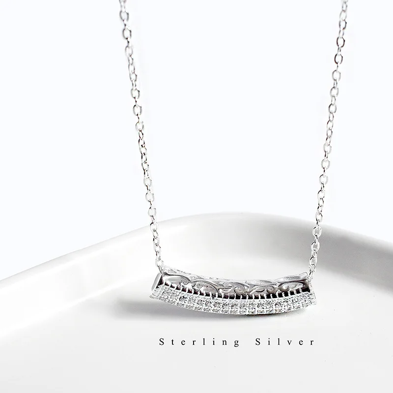 

S925 Fine Silver A- line Elbow Necklace INS Korean-style Elegant Cool Women's Best Friend Choker Online Celebrity Trend Accessor