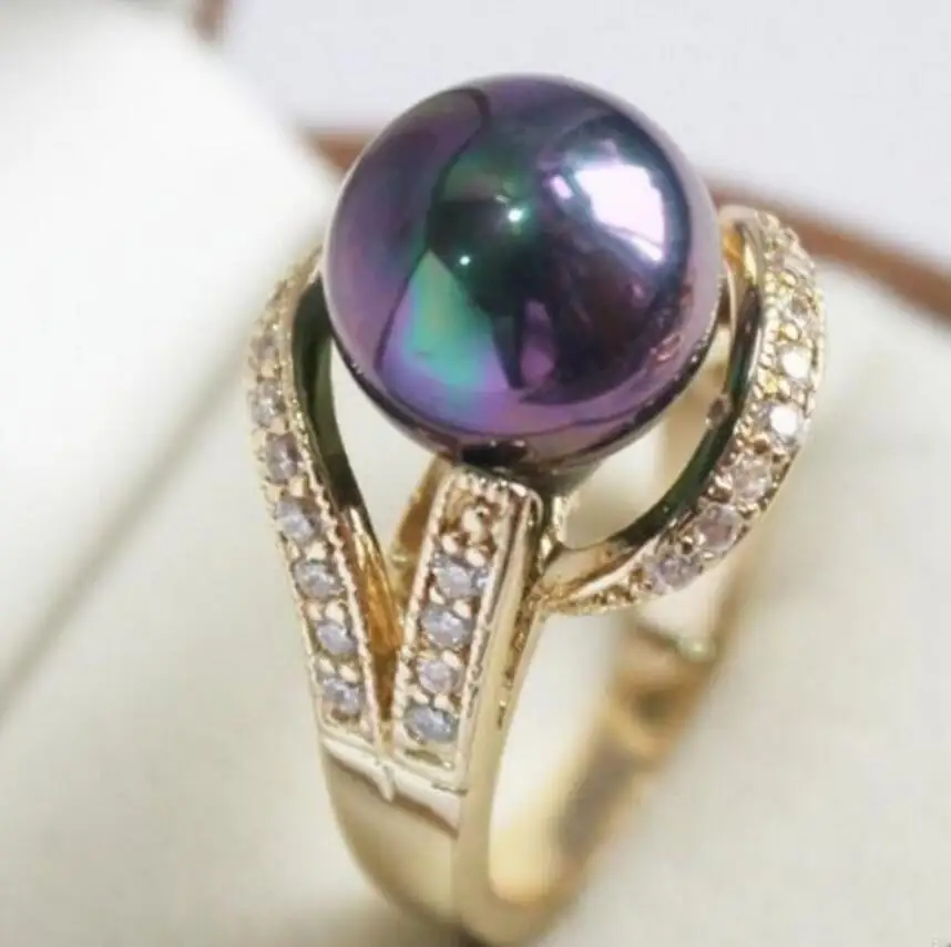 Fashion jewelry Free Shipping Wholesale price 16new ^^^^Latest! 12mm Black Shell Pearl Ring size: 7-8# -Bride | Украшения и