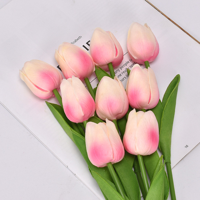 PU Tulip Artificial Flower Real Touch Artificial Bouquet Fake Plants For Wedding Decoration Flowers Home Garden Decor