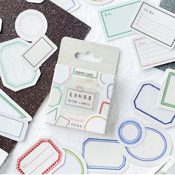 

46pcs/pack Retro Blank Labels With Decorative Border Diy Decorative Stickers For Diary Notebook Album Stationery Stickers Gift
