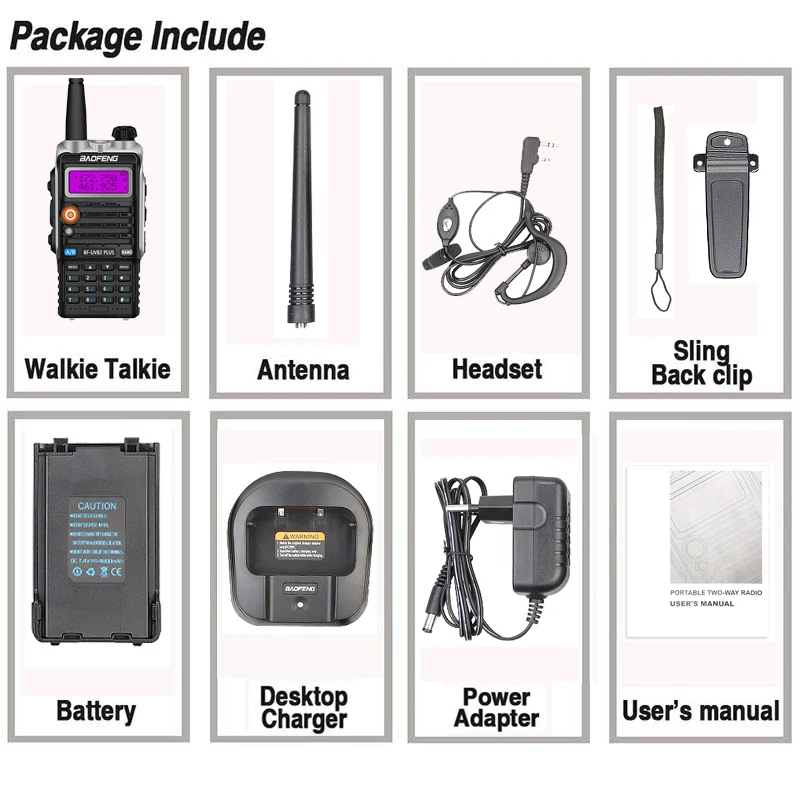 a walkie talkie Baofeng UV-B2 Plus рация 8 Вт большая мощность 128 каналов UHF/VHF двухстороннее радио BF-UVB2 Plus CB радио talky walky - Цвет: a walkie talkie