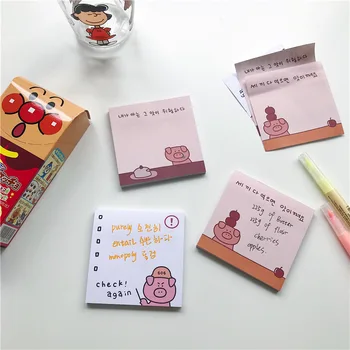 

50Pages/Lot Kawaii Korean INS Cute Apple Inspect Pig Memo Pad N Times Sticky Notes Portable Notepad School Office Supply