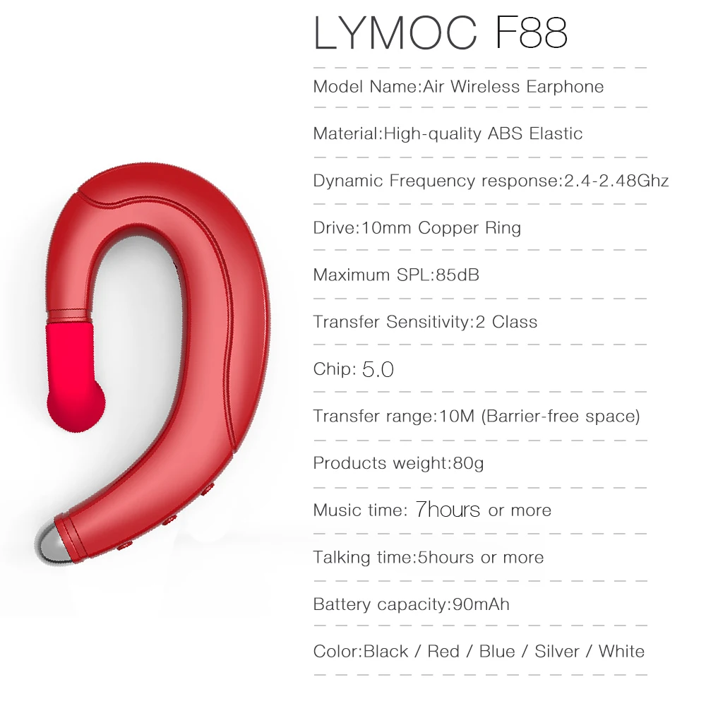 LYMOC наушники Bluetooth костной проводимости 5,0 беспроводные гарнитуры наушники микрофон наушники для вождения автомобиля офис для iPhone XiaoMi