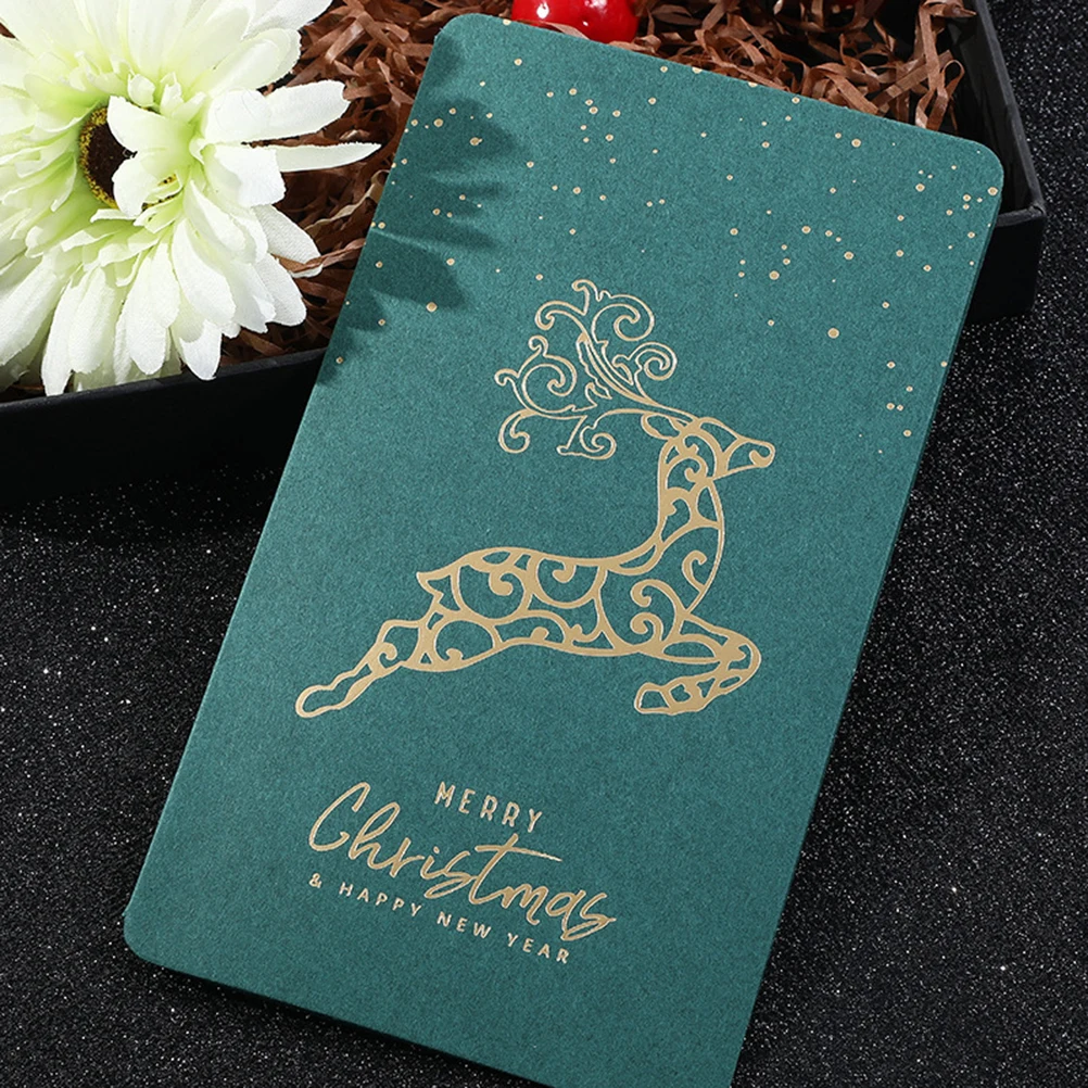  8 Sheets Christmas Greeting Cards Delicate Christmas Themed Blessing Card Creative DIY Xmas Paper N - 4000284104088