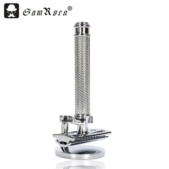 

Safety Razor Men's Double Edge Safety Razor Zinc Alloy Classic Manual Shaver Long Handle 1 Razor 1 case & 10 blades