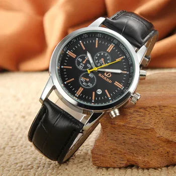 

Fashion Temperament Three Eye Six Pin Watch Analog Quartz Leather Belt Watches