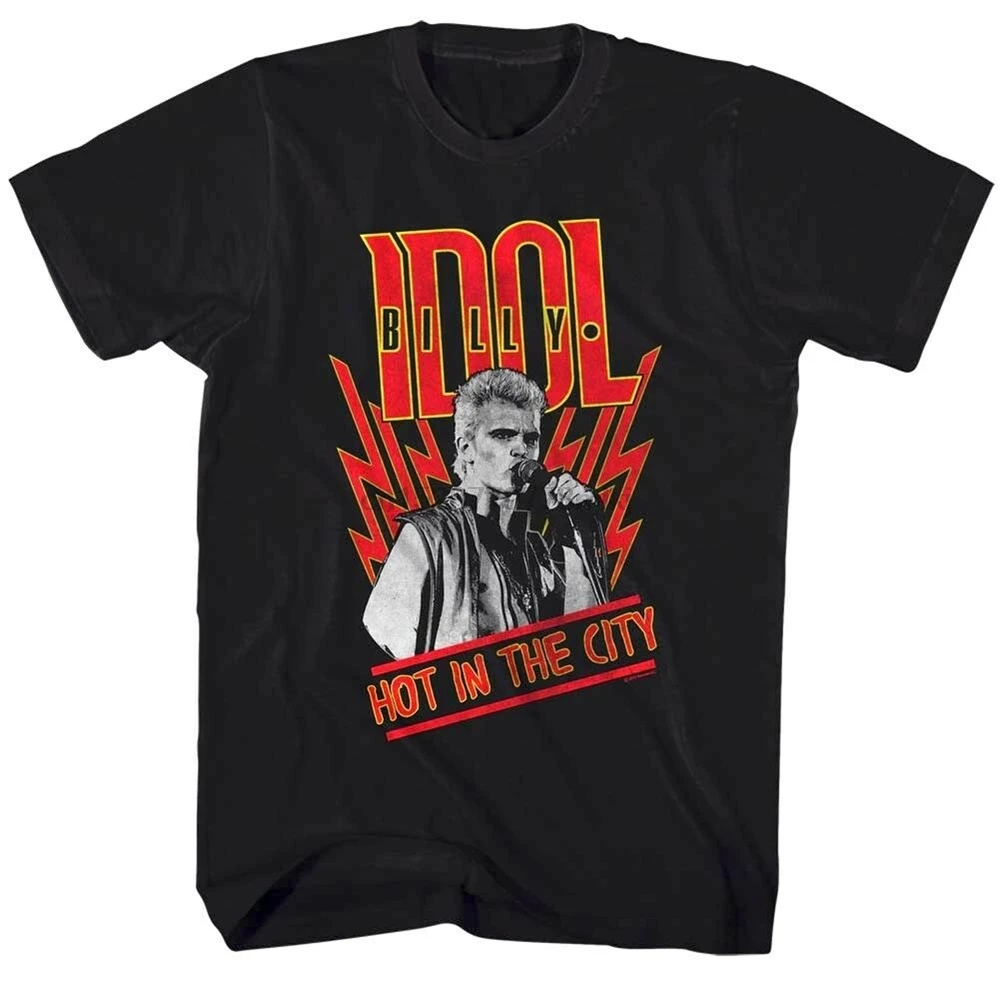Мужская футболка с круглым вырезом Billy Idol Hot In The City в стиле панк-рок | одежда