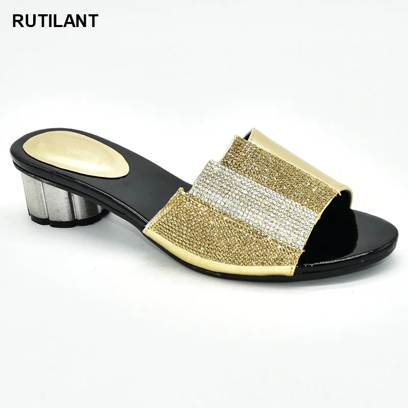

New 2020 Sexy Platform Pumps Hot Selling Italian Style Slingbacks African Women Slippers Rhinestone Women Wedding Shoes Elegant