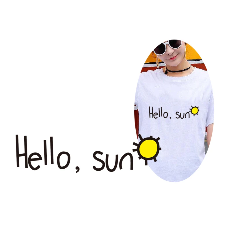 Термоклейкая нашивка Hello Sun для одежды в летнем стиле термонаклейка на одежду