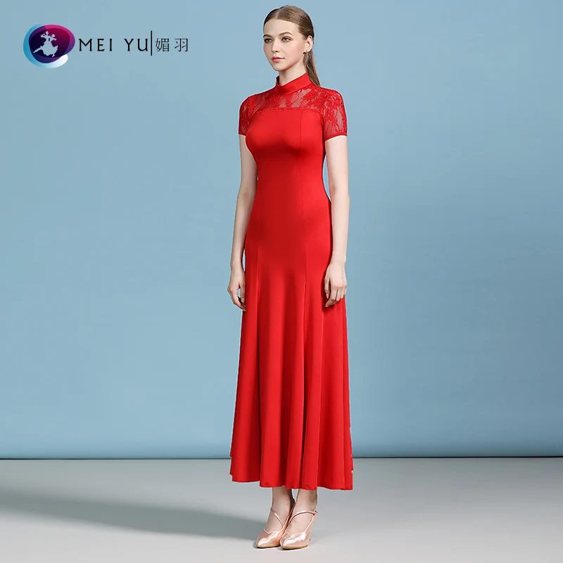 

New ballroom dance dress dance ballroom waltz dresses practise dancing full-skirted dress MY813