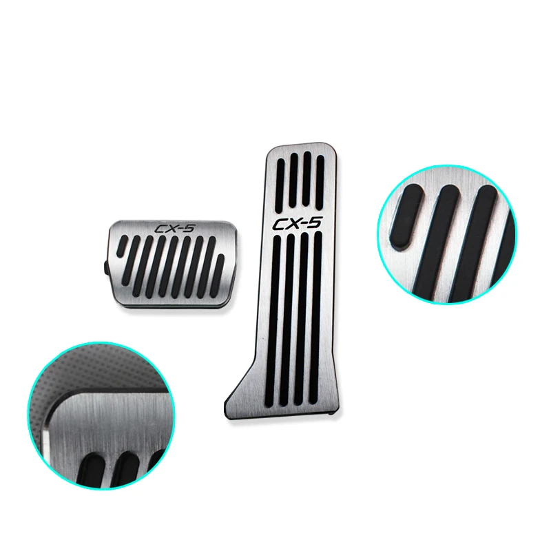 Car Accessories Car Pedals Pedal Cover Aluminum Car Accelerator Gas Pedal Brake Pedal Footrest Plate Cover AT for Mazda CX5 CX-5 2013 -