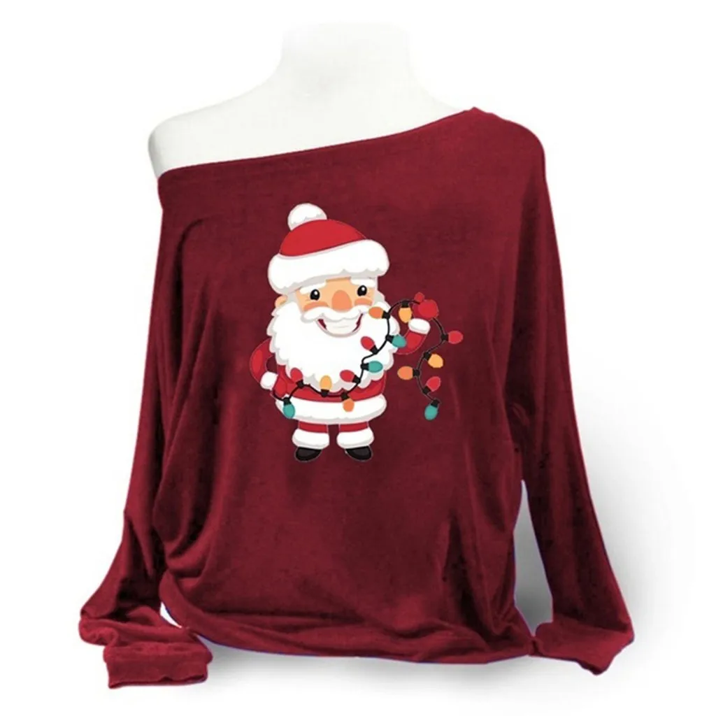 Women Blouse Christmas tops casual long sleeved blouse tops XMAS top Autumn winter blouse for women girls Christmas Day