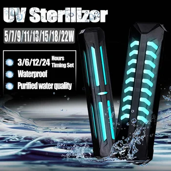 

New 5-22W 110V Double Tube UV Germicidal Lamp Diving Type Ultraviolet Aquarium Sterilizing Lamp Algae Remova Timer Controller