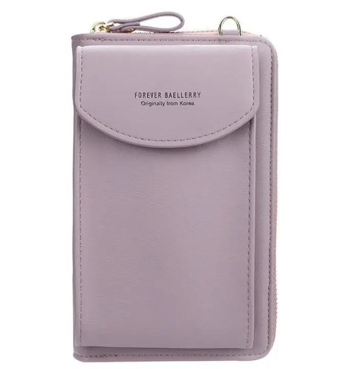 Light Purple Навсегда baellerry для женщин кошелек вертикальная сумка через плечо для мобильного телефона, кошелек, клатч на молнии кошелек - Цвет: Light Purple