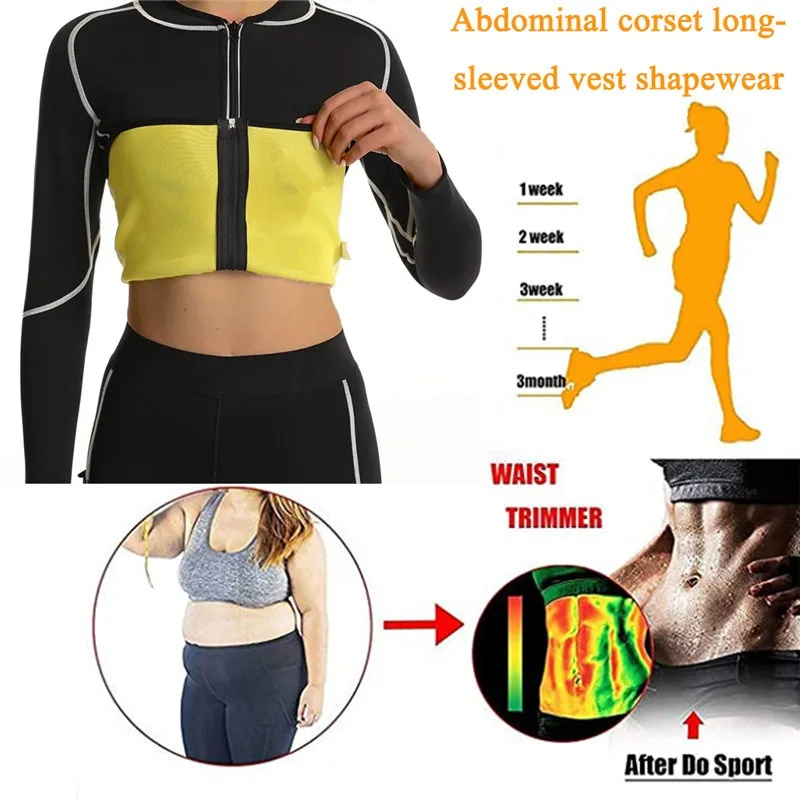 shapewear bodysuit Women Neoprene Long Sleeve Sweat Sauna Tops Weight Loss Sport Workout Slimming Shirt Body Shaper Waist Trainer Dropshipping extreme tummy control shapewear