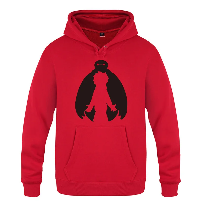 red hoodie 7 Мужские толстовки с капюшоном, аниме, большой герой 6, бэймакс, с принтом, флисовая мужская кофта-худи, длинный рукав, Мужская толстовка, пуловер, спортивный костюм, Большой размер - Цвет: red hoodie 7