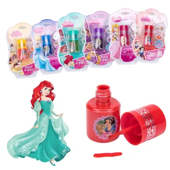 

Disney Princess Water Soluble Finger Color Children's Cosmetics Toys Nail Polish Can Tear Up Makeup Little Girl Gift
