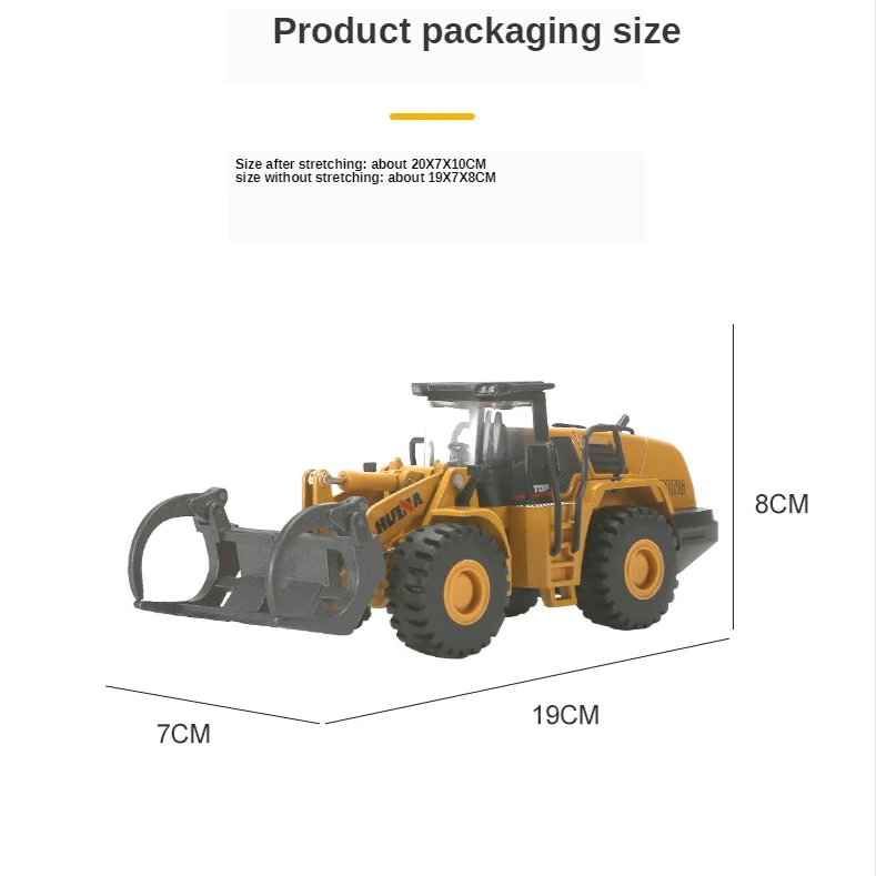 HUINA-Escavadeira Alloy Scarifier Diecast Truck Scale, Veículo