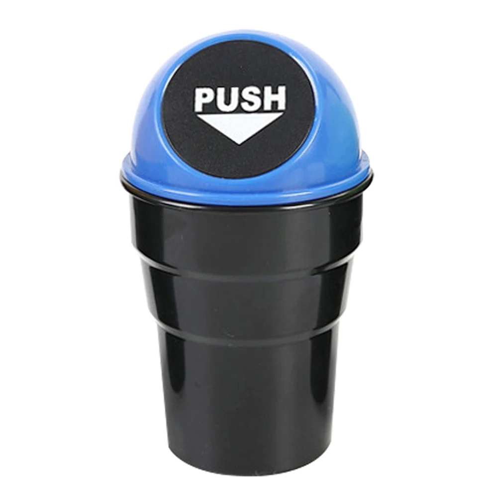 Car Trash Garbage Holder Automobiles Storage Stylish Cup Shape Push Lid Car Vehicle Desktop Plastic Trash Can Garbage Bin Box