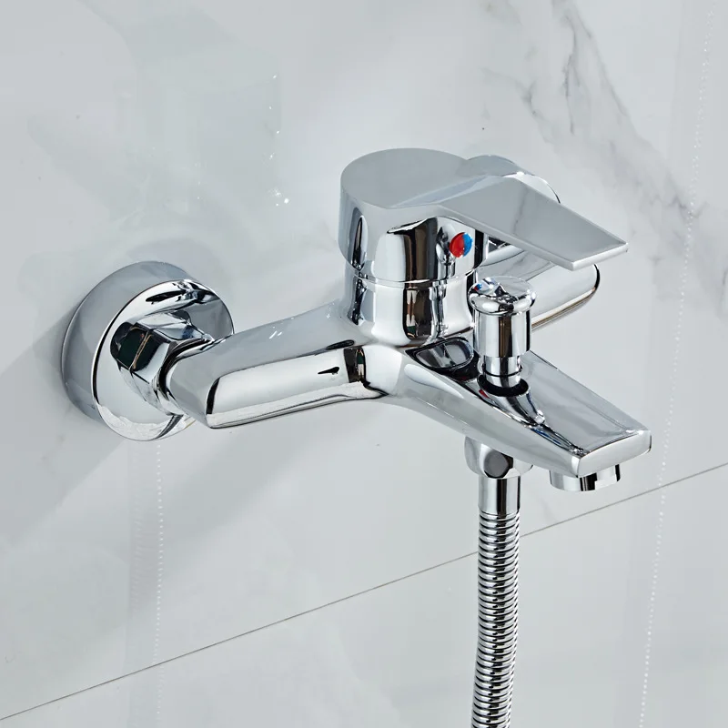 

Copper hot and cold bath faucet wall-mounted shower triple mixing valve Ogut sanitary ware