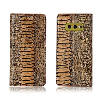 

Ostrich foot pattern genuine leahther phone bag for Samsung Galaxy S10e phone case for Samsung Galaxy S10 Lite flip cover funda