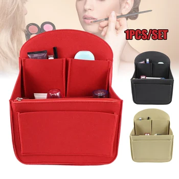 

New Fashion Purse Organizer Insert Felt Bag Women Cosmetic Handbag Storage Multipockets Case J9